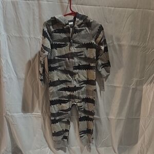 Carter's Gray and Black Footies with Camouflage Pattern and Hood